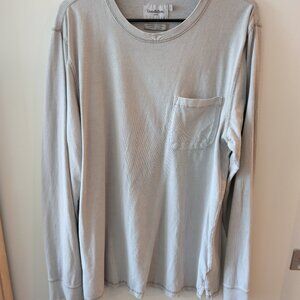 SET OF 2 - Grey and White Long Sleeve T-Shirts Men's Size L
